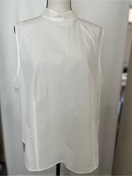 Frame Denim Tops - Frame Denim White Sleeveless Mock Neck Shirt